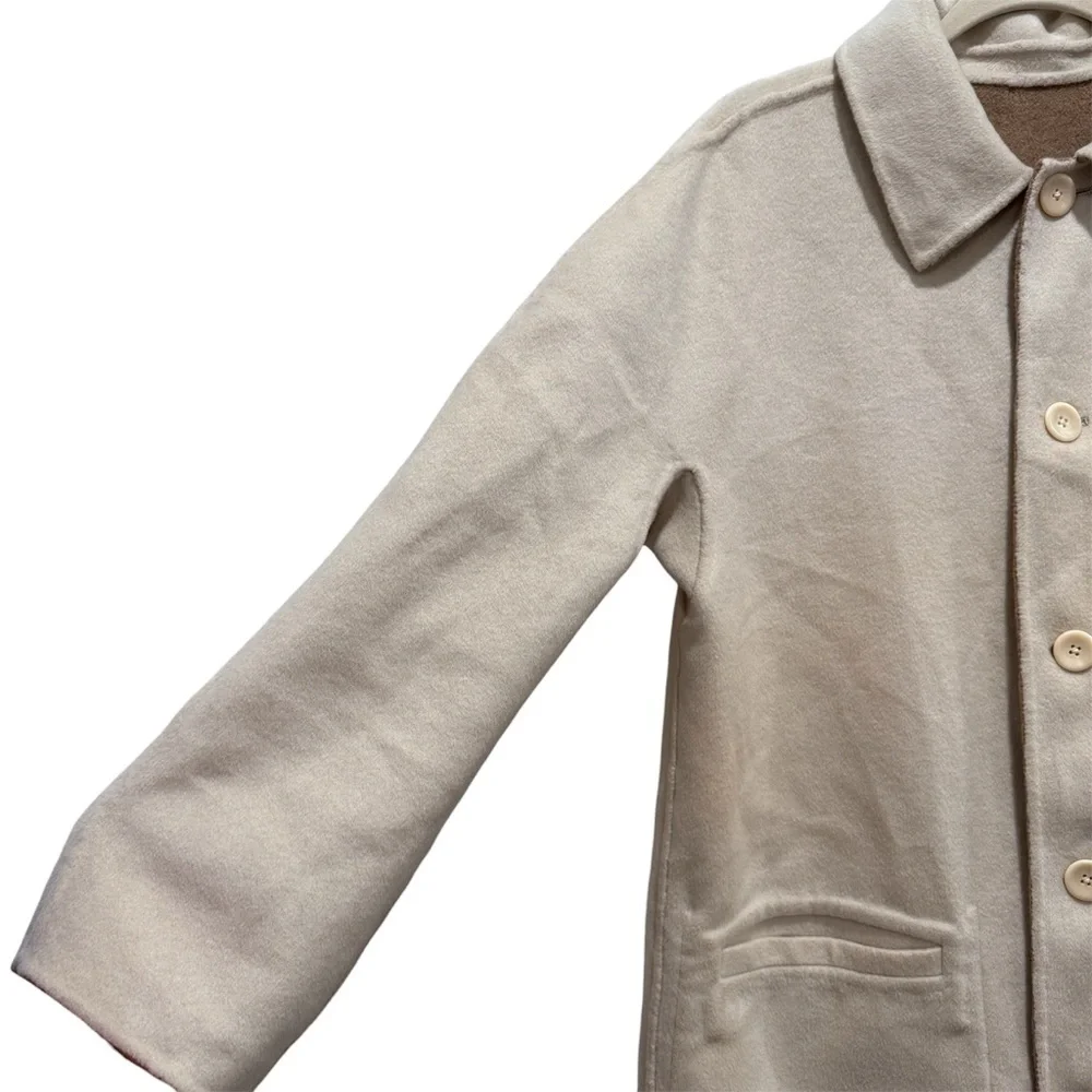 NWT Proenza Schouler White Label Reversible Double Face Coat Wool Tan Ivory Sz M - Picture 12 of 16